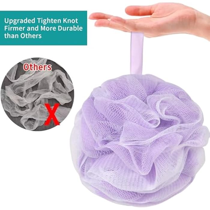 Bath Loofah Sponge Soft Mesh Shower Puff for Body Wash Bath Sponge Body Scrubber for Women & Men Body Exfoliator-Bathing Accessories (1 pc -multicolor) - Image 4